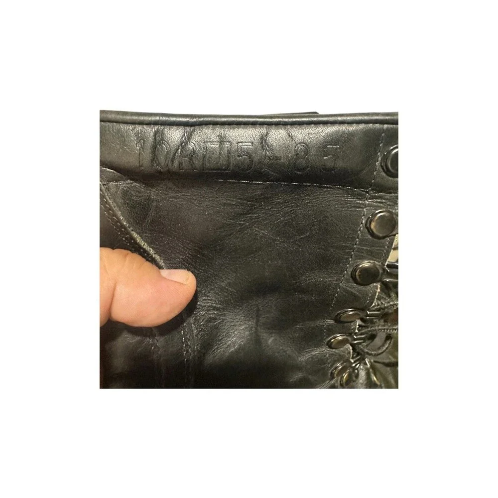 RO-Search Military Combat Boots 10 R Vintage 1985 Black Leather USA Lace Jungle